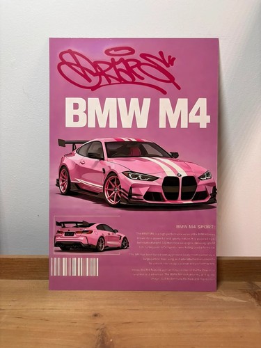 Poster blechschild bmw rosa - poster, m4